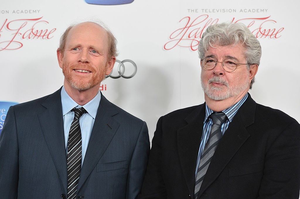 Ron Howard and George Lucas posing together Ron Howard and George Lucas posing together