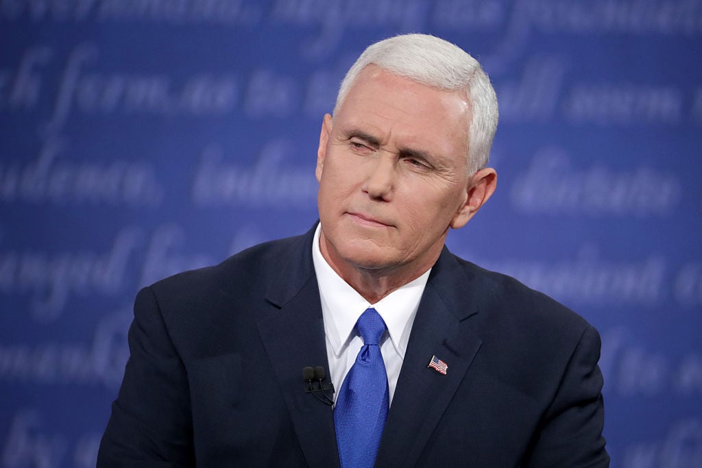Mike Pence speaks at the vice presidential debate.
