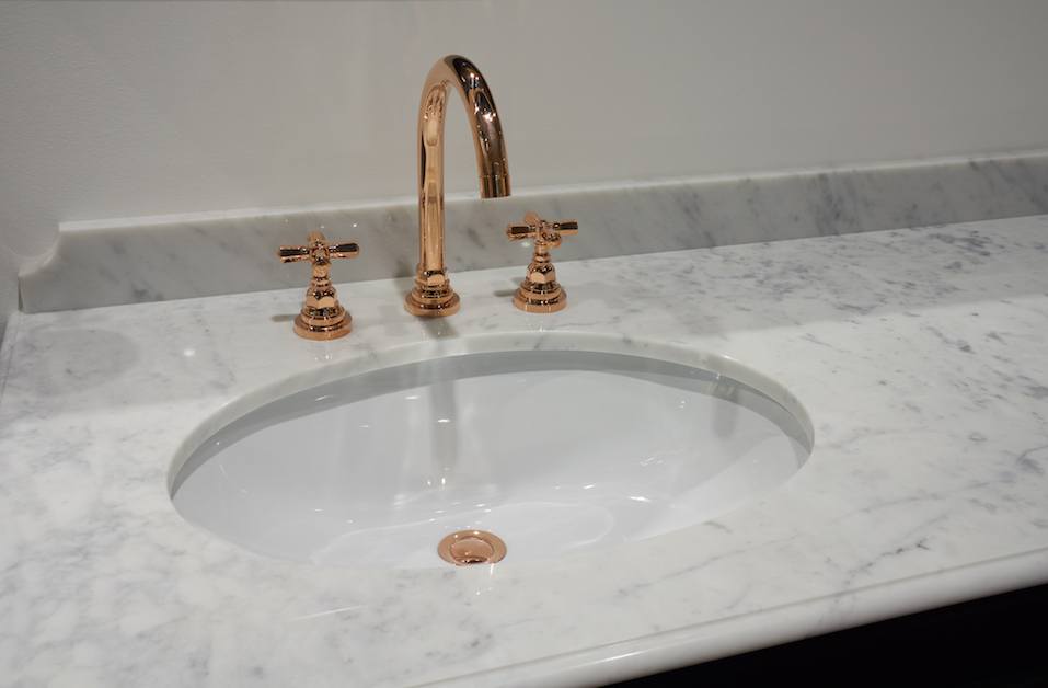 Copper faucet bathroom sink