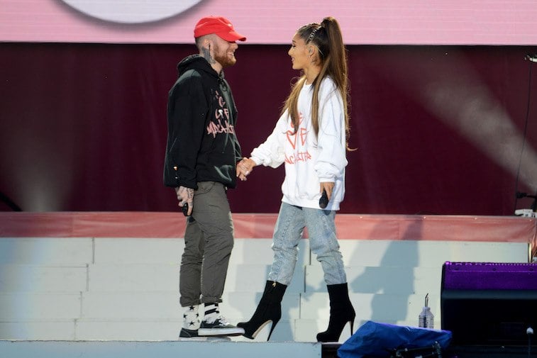 Mac Miller and Ariana Grande perform on stage