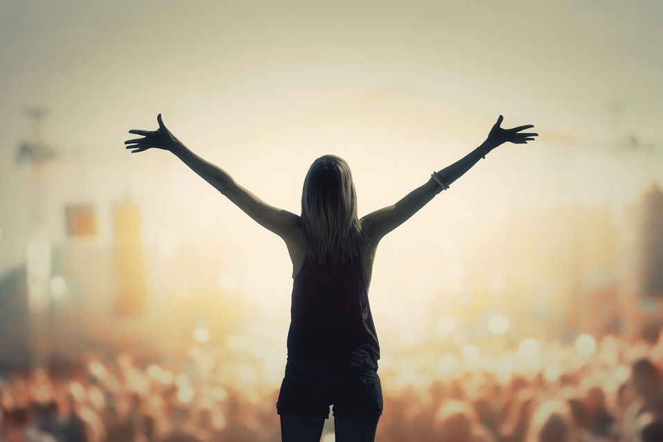 Girl enjoying the music festival