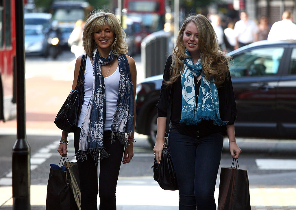 Tiffany Trump and Marla Maples walk through central London