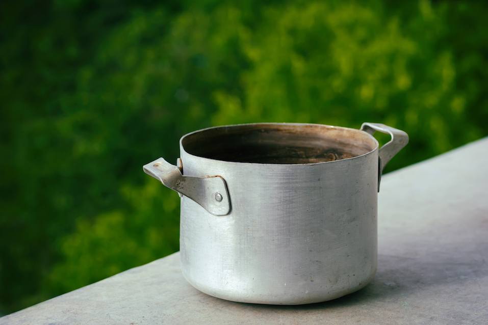 Old metal pan