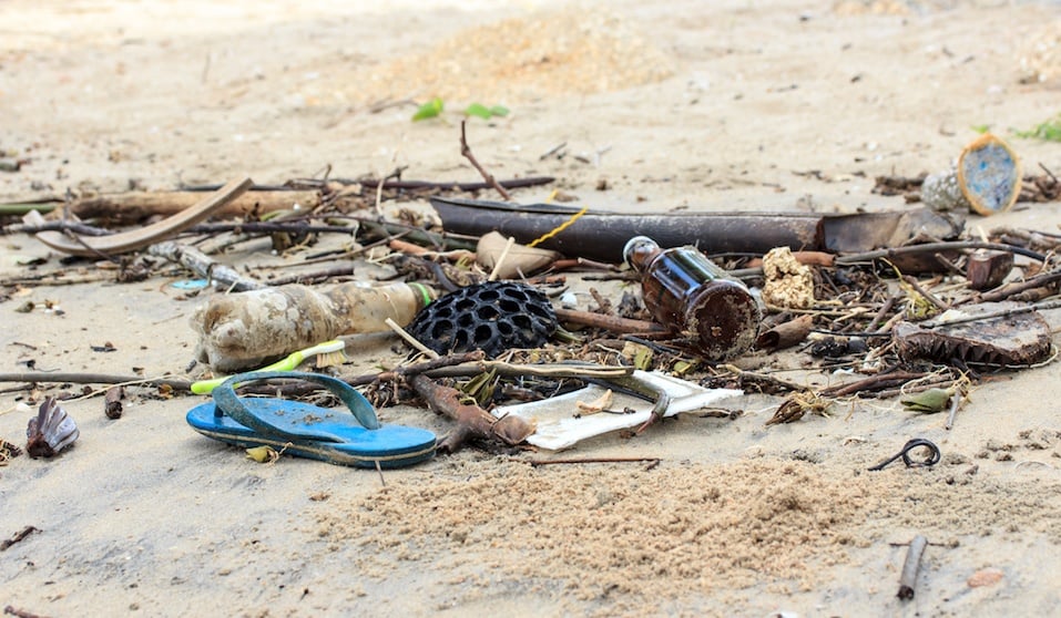 Pile of garbage from the sea