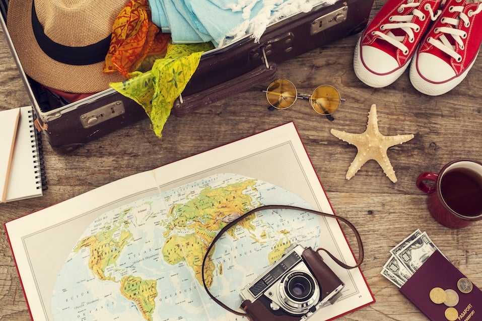 Planning vacation with map