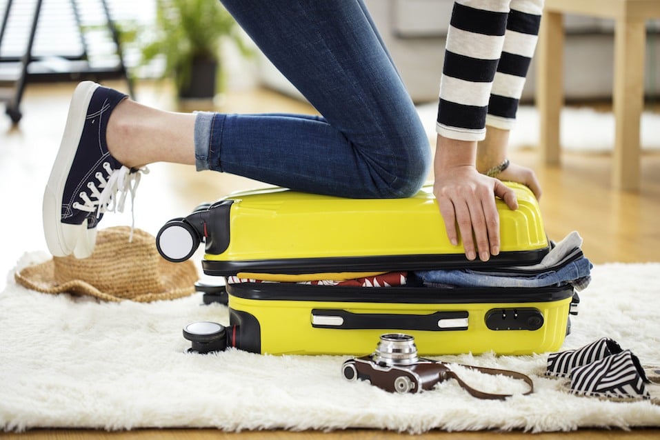 Preparation travel suitcase at home