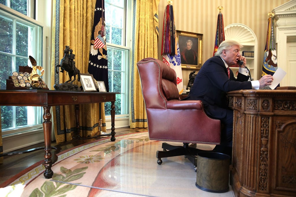 President Donald Trump in the Oval Office