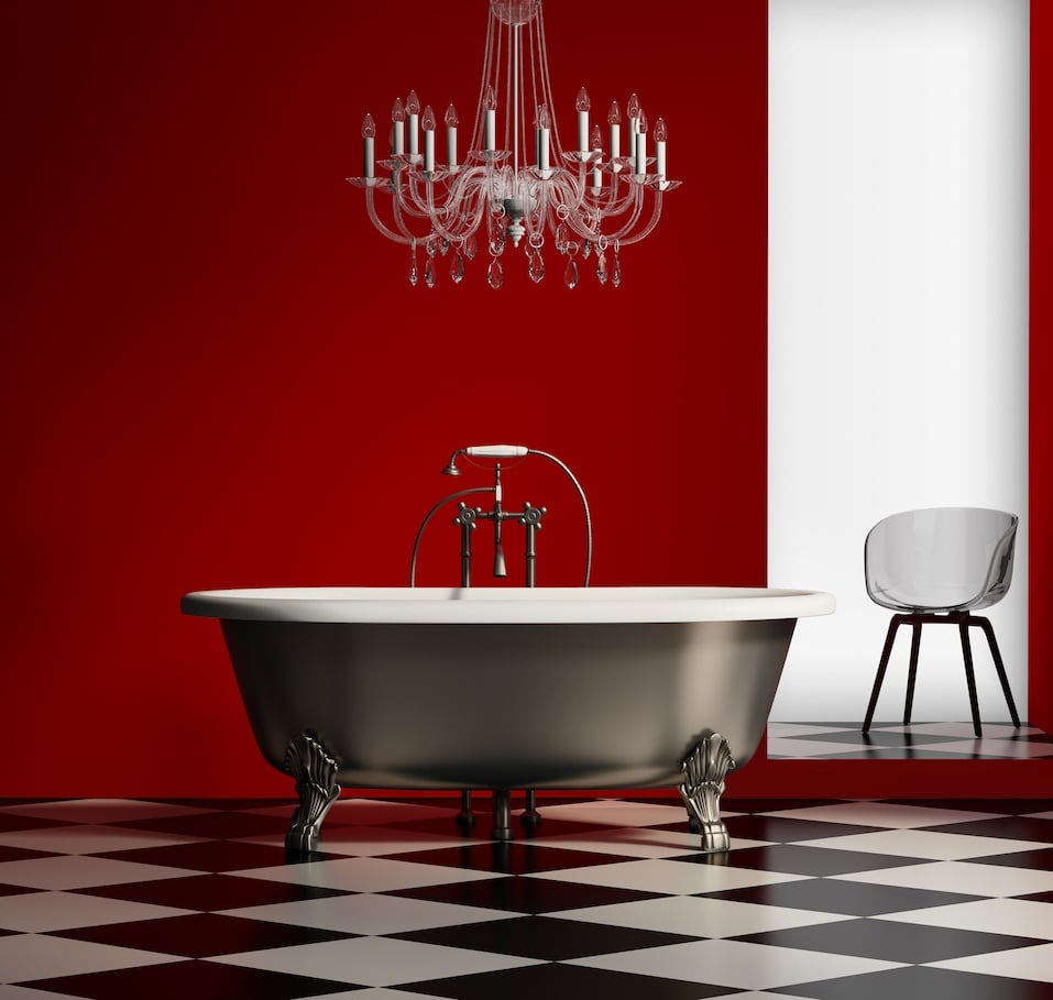 Red baroque classic bathtub