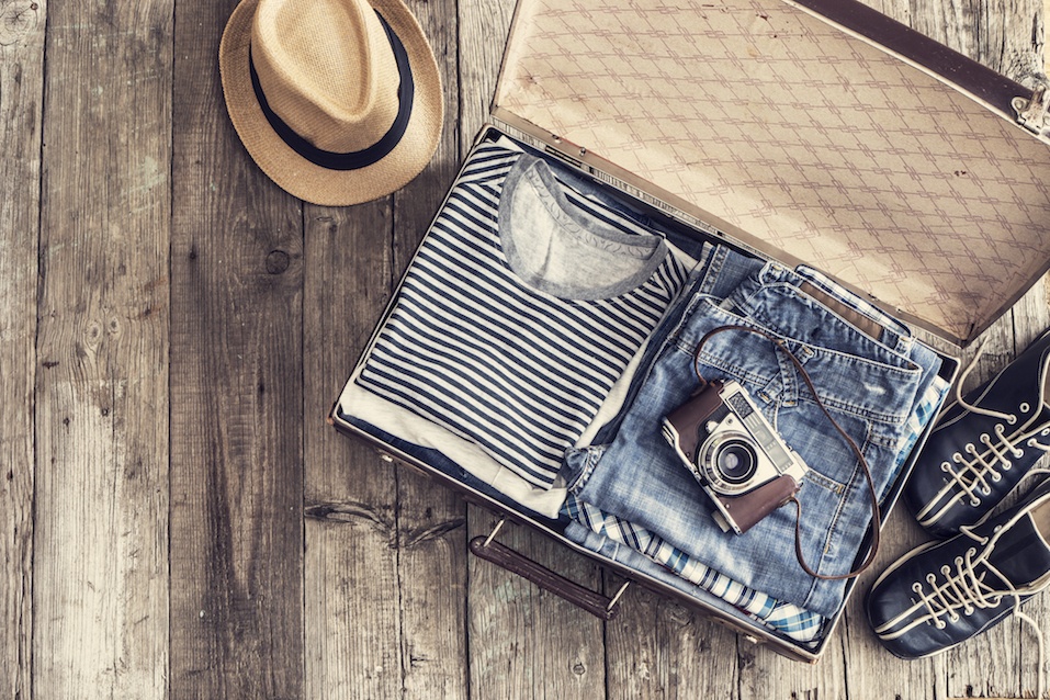 Travel concept on wooden table