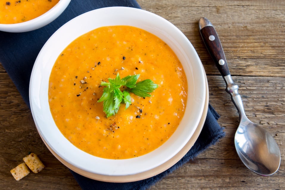 Vegetable tomato and carrot soup with spices Vegetable tomato and carrot soup with spices