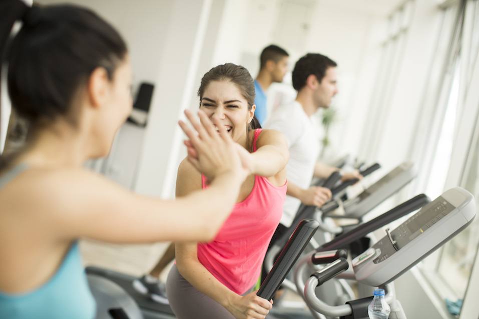 Woman training in the gym