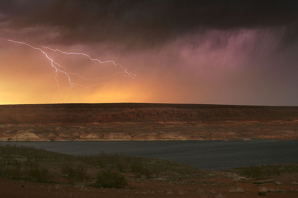 Lightning strikes the Arizona landscape