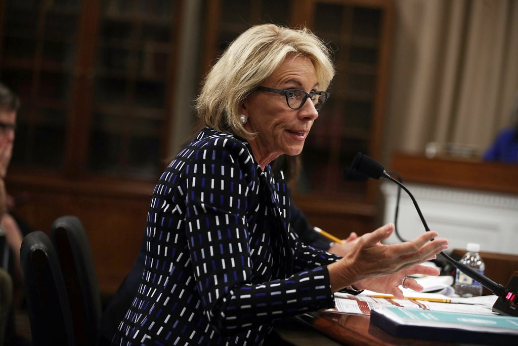 Secretary of Education Betsy DeVos testifies