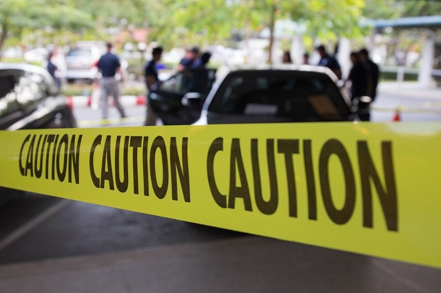crime scene for vehicle search