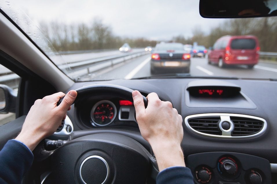 hands on steering wheel