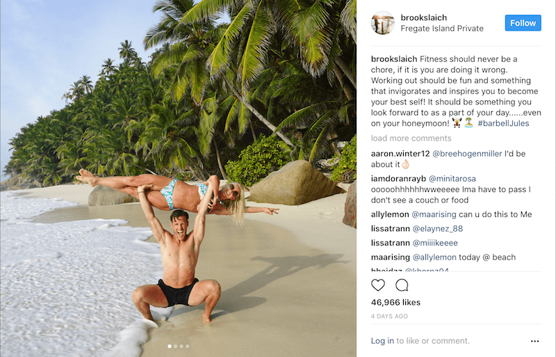 Brooks Laich lifts Julianne Hough over his head while on a beach Brooks Laich lifts Julianne Hough over his head while on a beach