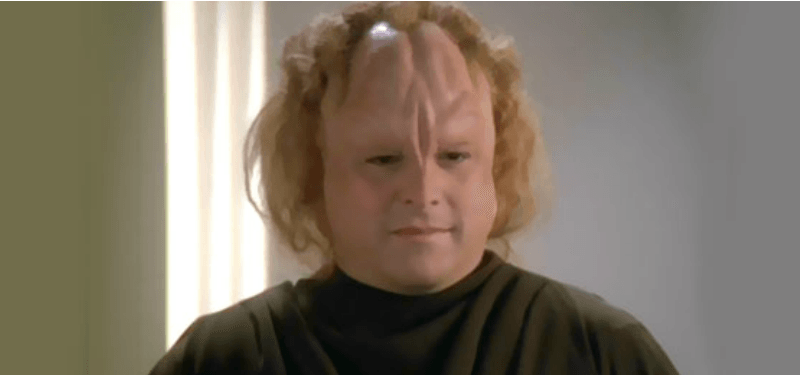 Jason Alexander appears as an alien in Star Trek. Jason Alexander appears as an alien in Star Trek.