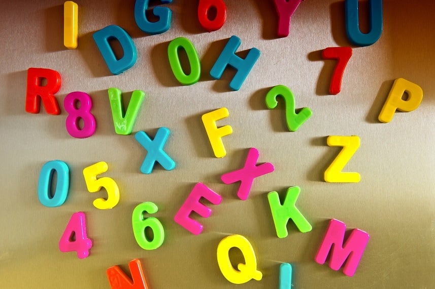 Colorful magnetic letters