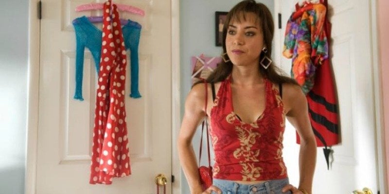 Aubrey Plaza has her hands on her hips in The To Do List. Aubrey Plaza has her hands on her hips in The To Do List.