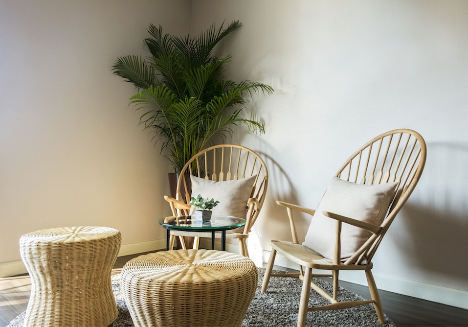 wood chair in living room
