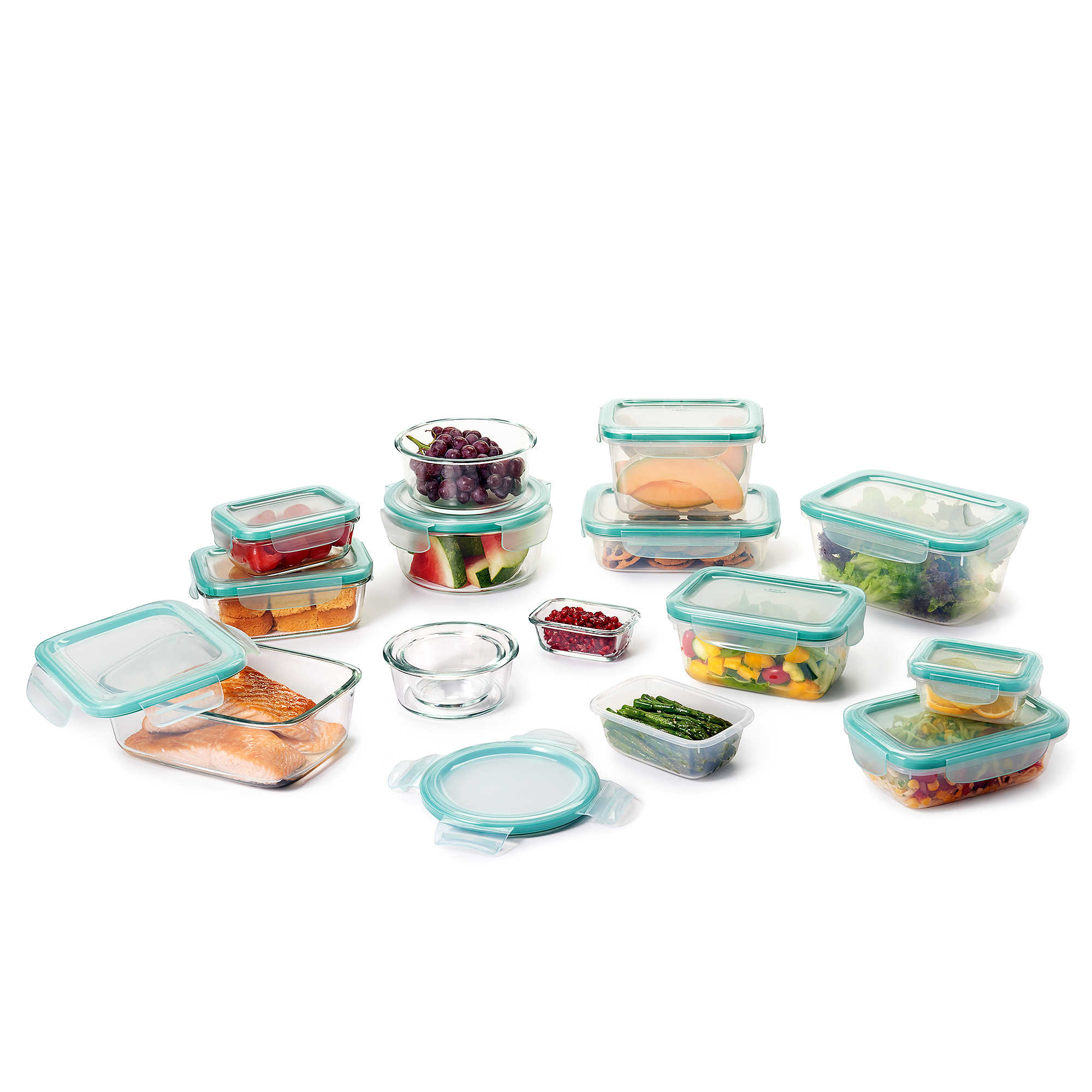 OXO Good Grips 30-Piece Glass/Plastic Food Storage Container Set