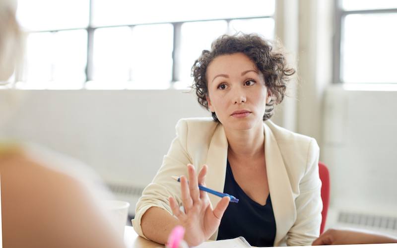 woman in interview