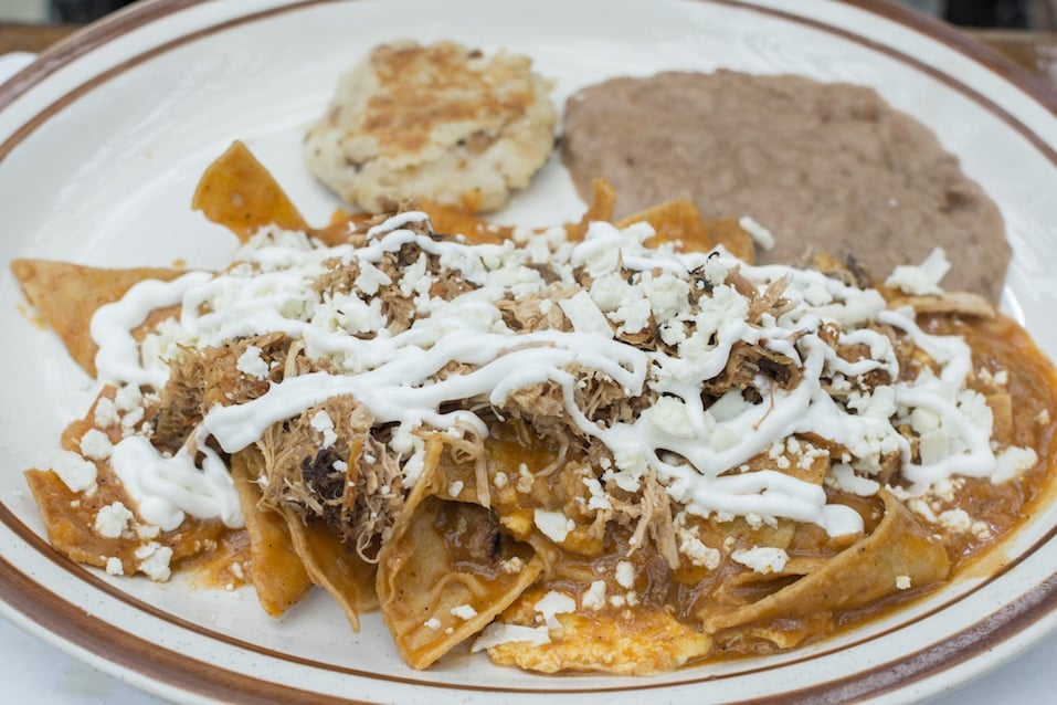 Chilaquiles Mexican breakfast dish