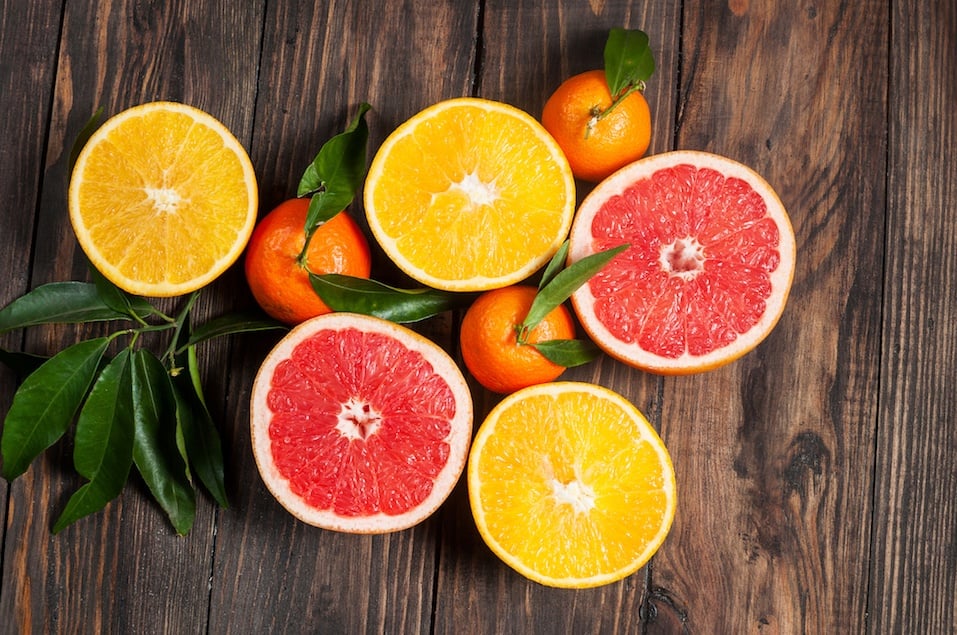 Citrus fruits. Oranges, grapefruits and mandarins Citrus fruits. Oranges, grapefruits and mandarins