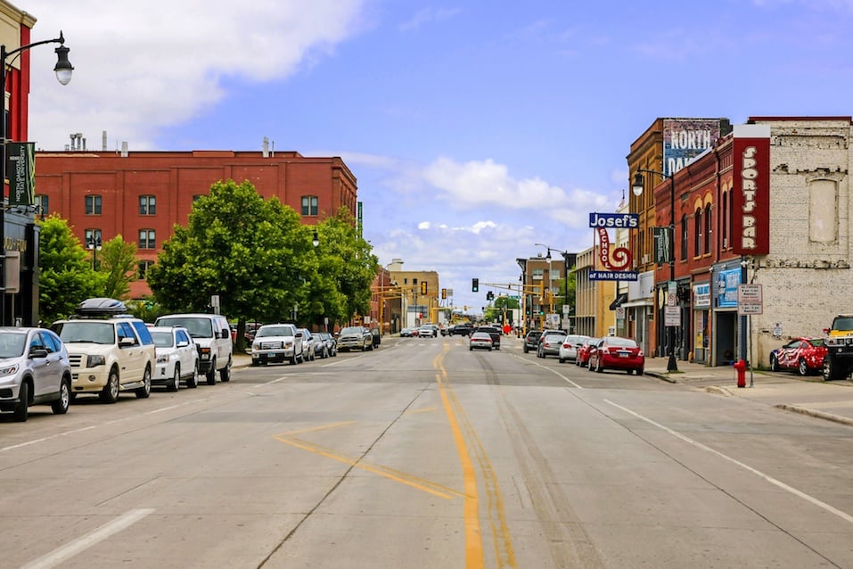 Downtown Fargo city in North Dakota