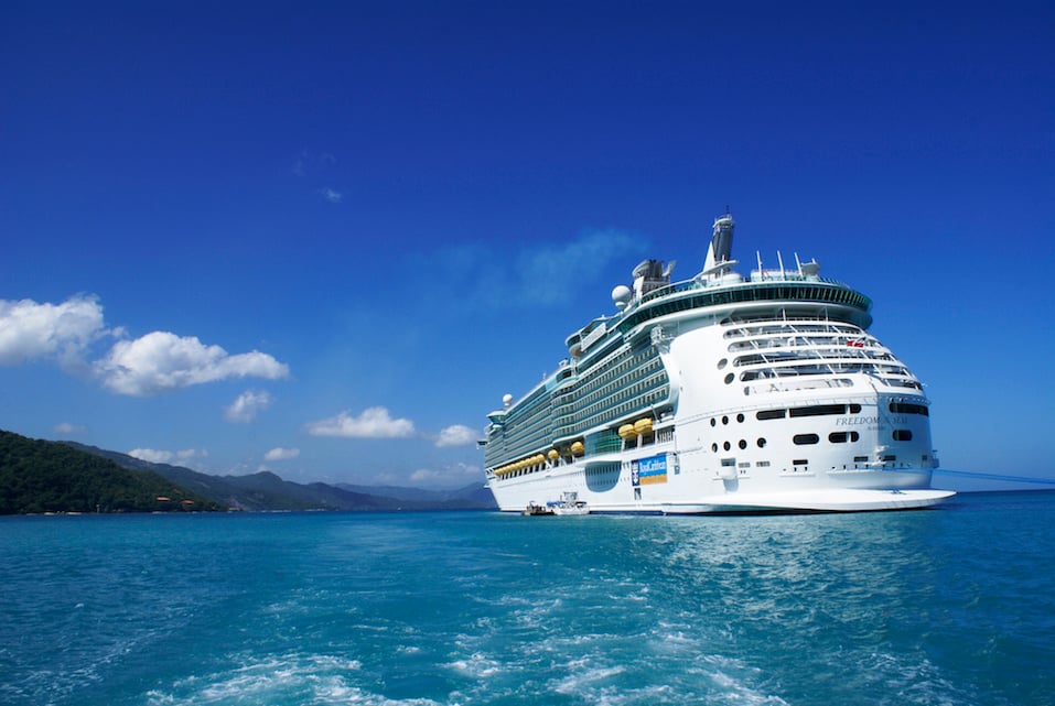 cruise ship Freedom of the seas anchored in Labadee