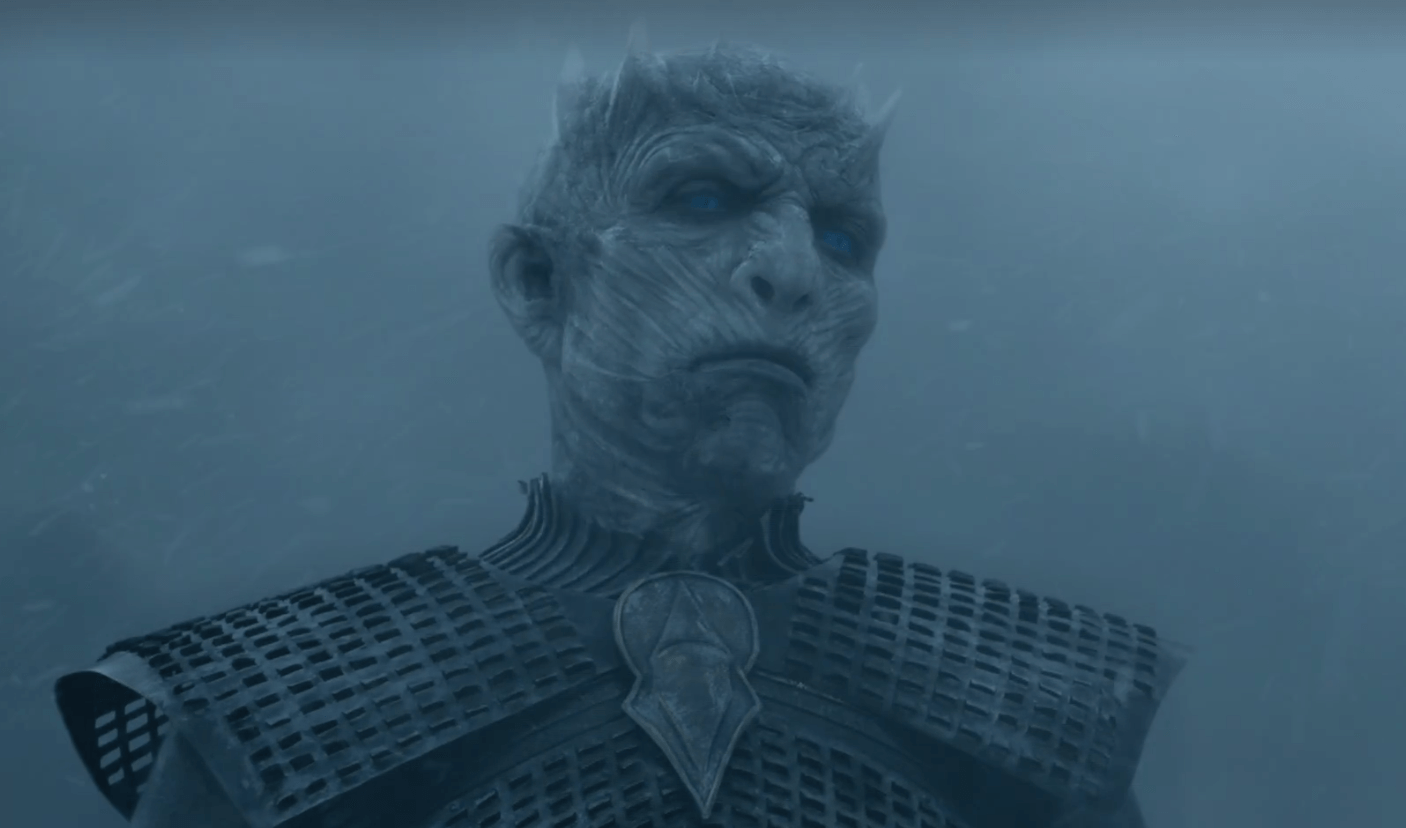 Night King observes his enemy during battle scene. 