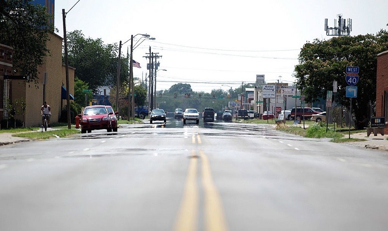 OKLAHOMA CITY, OKLAHOMA - JULY 20: Cars are reflected in a mirage effect on West Main Street on July 20, 2011 in Oklahoma City, Oklahoma. Oklahoma has had 28 days over 100 degrees so far this summer.