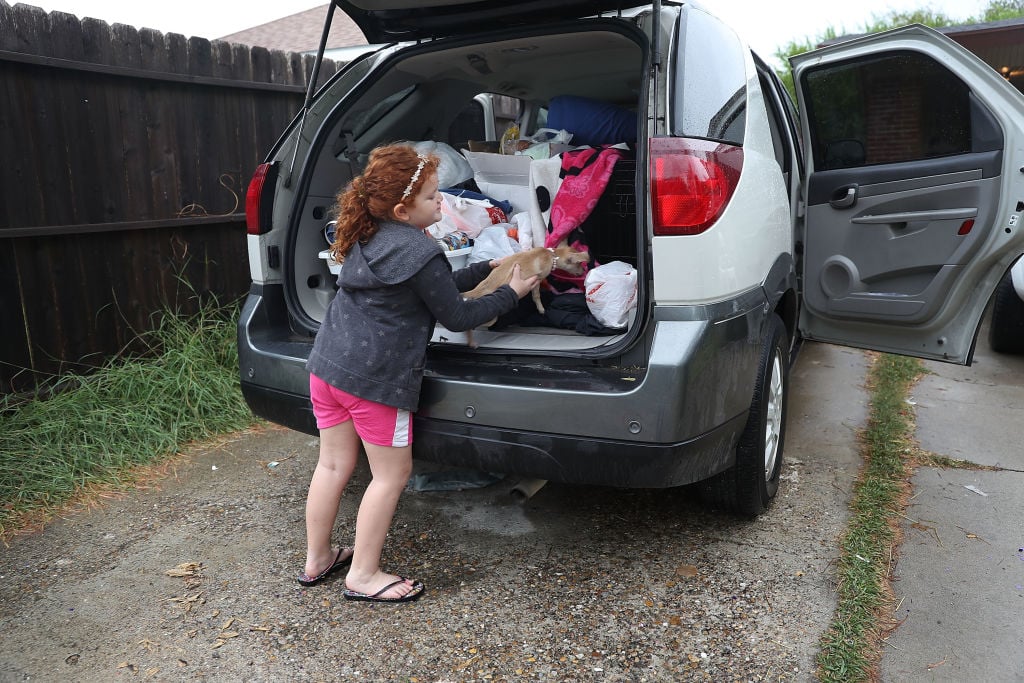 Lilyann Lewis packs the vehicle