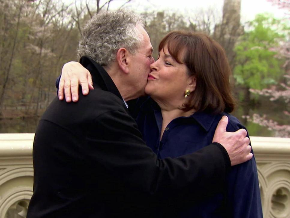 Ina Garten kisses her husband, Jeffrey