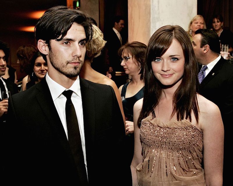 Milo Ventimiglia and Alexis Bledel stand next to each other at a formal event. Milo Ventimiglia and Alexis Bledel stand next to each other at a formal event.