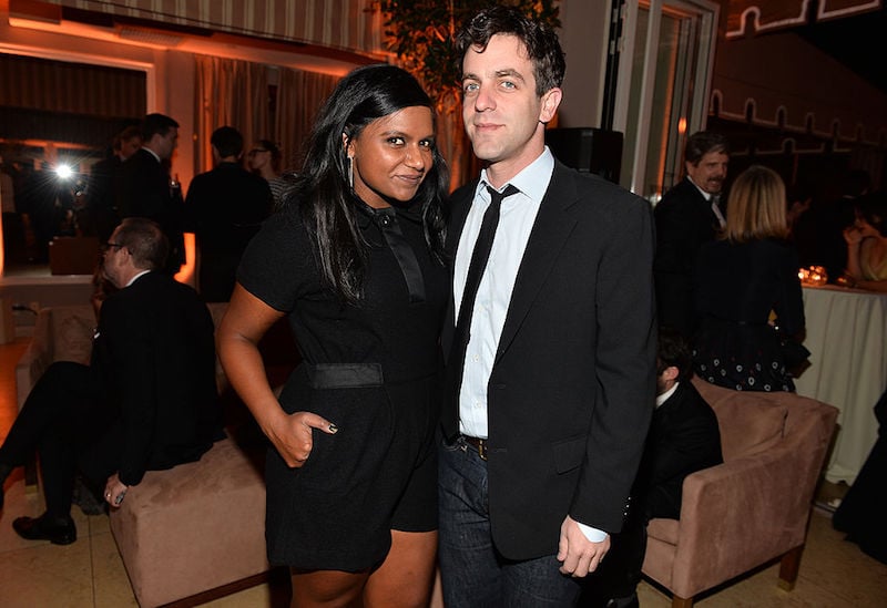 Mindy Kaling and B.J Novak pose at an event together. Mindy Kaling and B.J Novak pose at an event together.