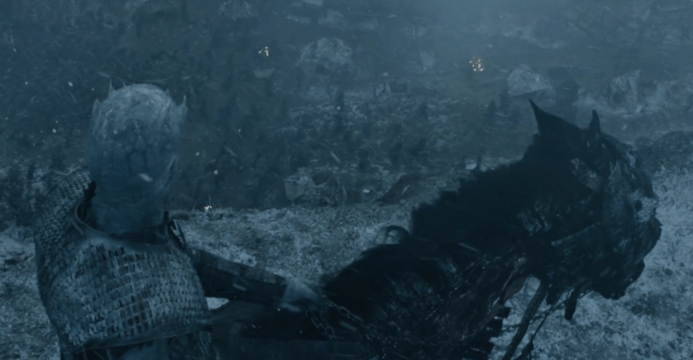 Night King overlooking battle on cliff. Night King overlooking battle on cliff.