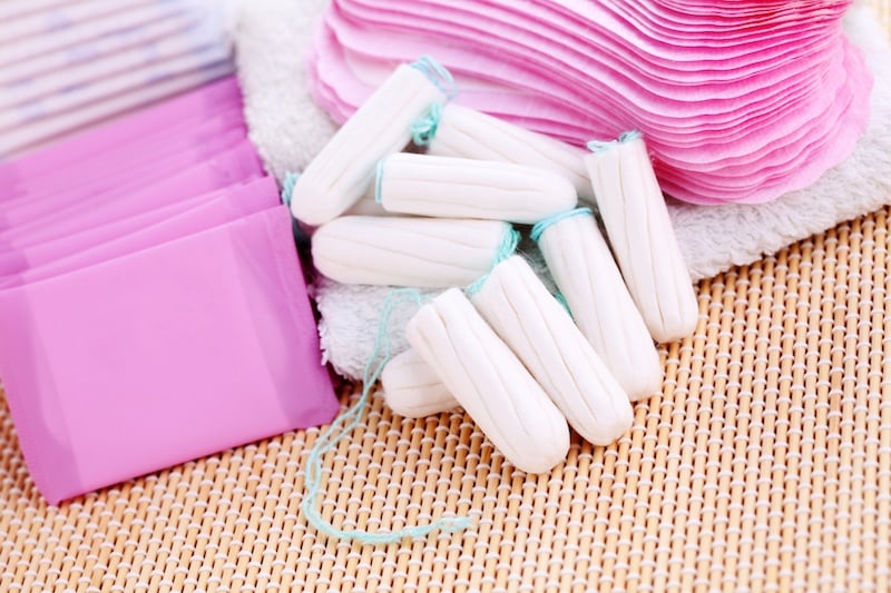 a pile of feminine products in pink a pile of feminine products in pink
