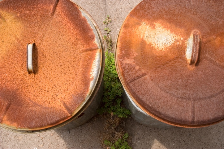 Rusty Garbage Can Lids