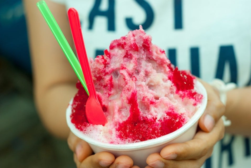 Shaved Ice dessert with milk