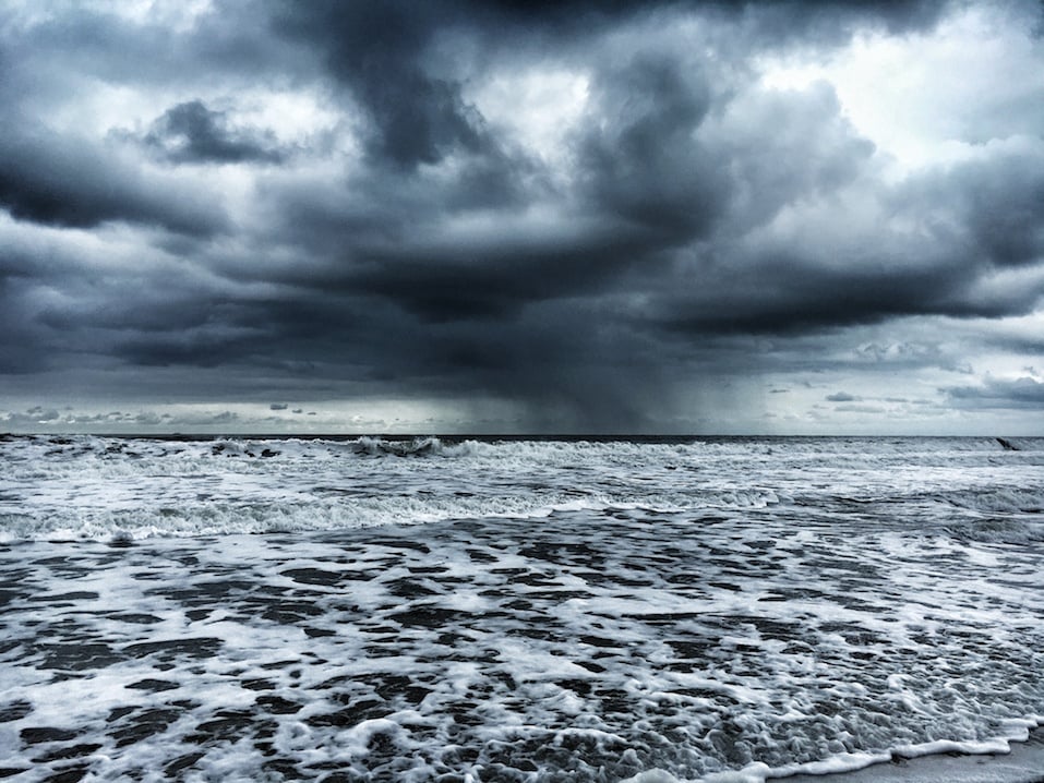 A turbulent North Sea during a storm
