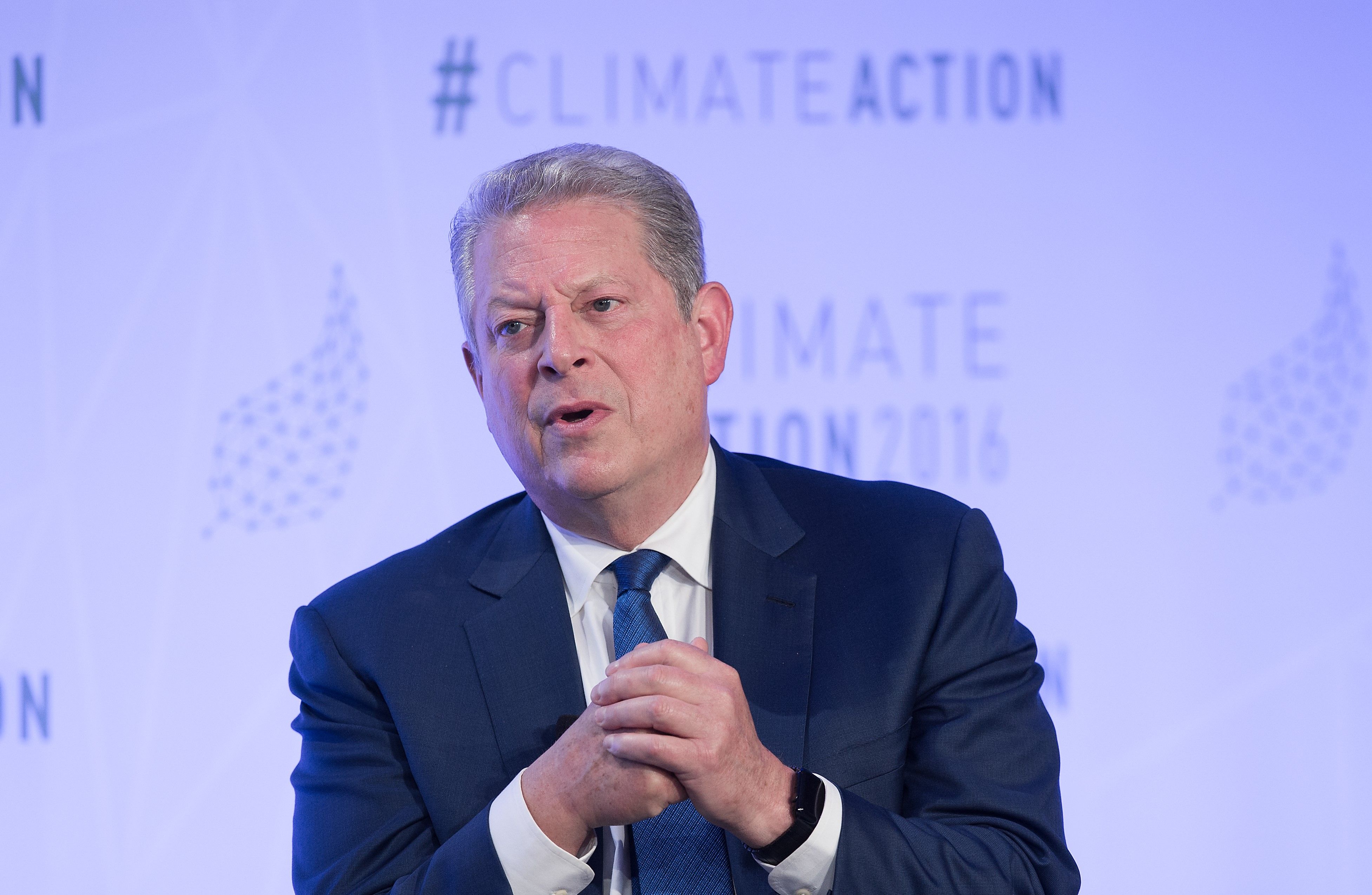 Al Gore speaking at environmental protection conference