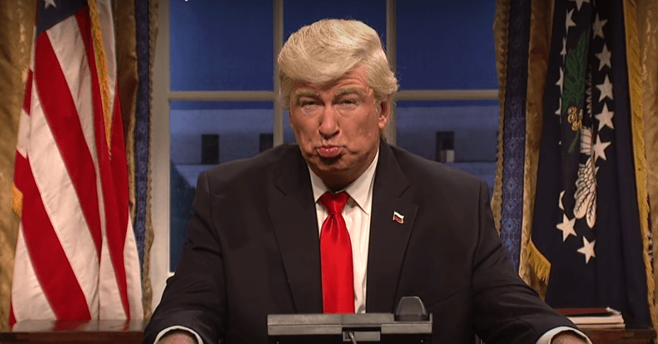 Alec Baldwin imitating Donald Trump