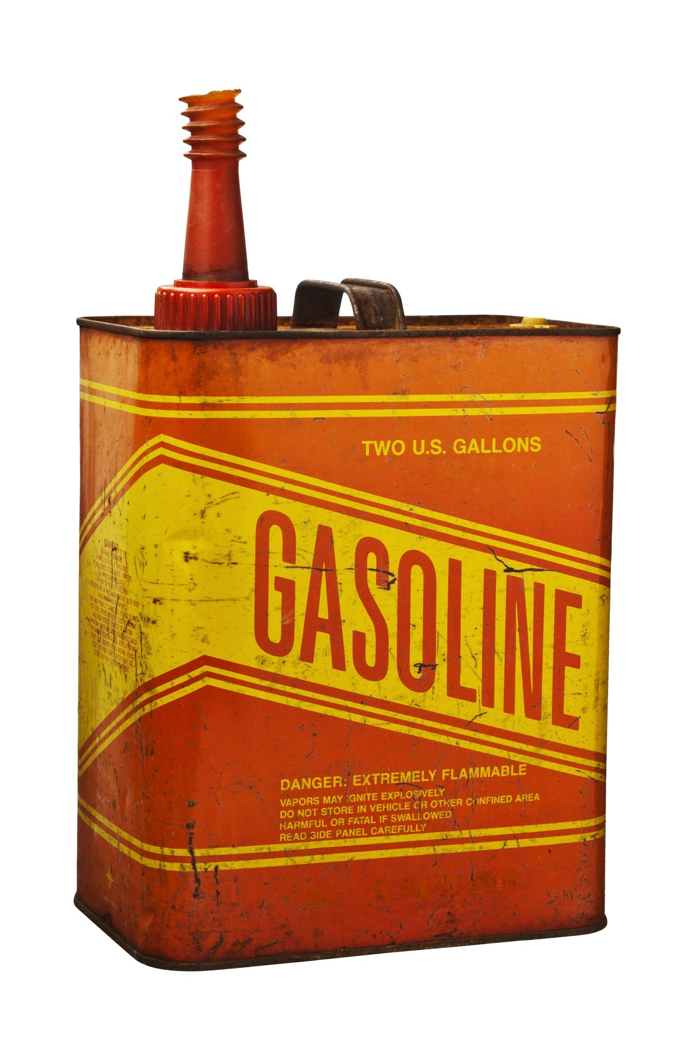 Red and yellow gasoline can