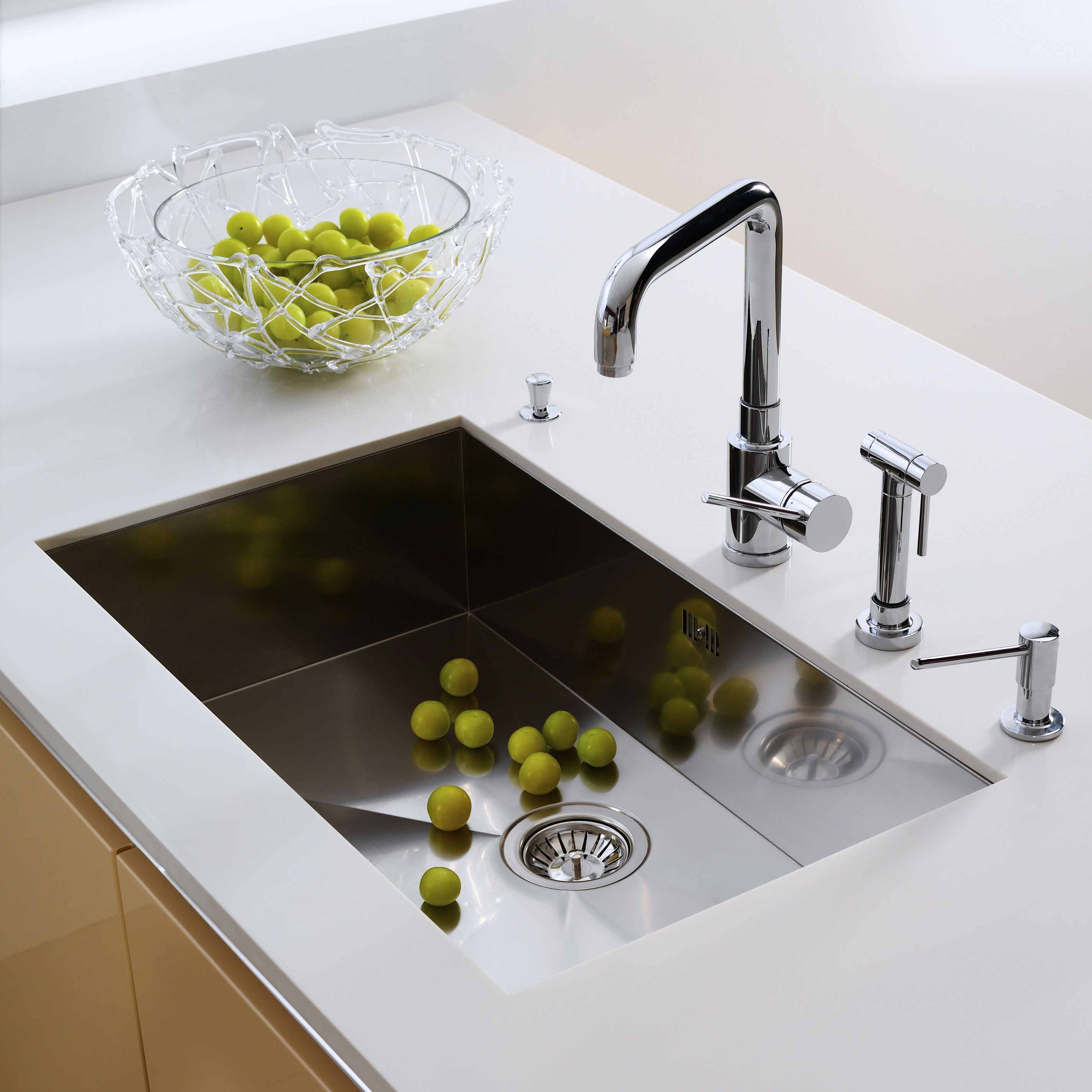 Large stainless kitchen sink