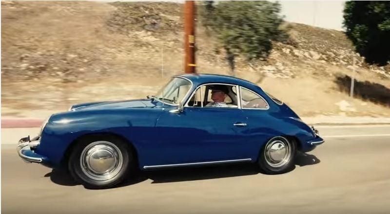 Screenshot of Porsche video of Guy Newmark reaching 1 million miles in a 356C