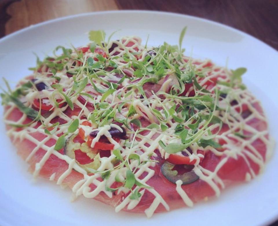 Sushi pizza Morimoto