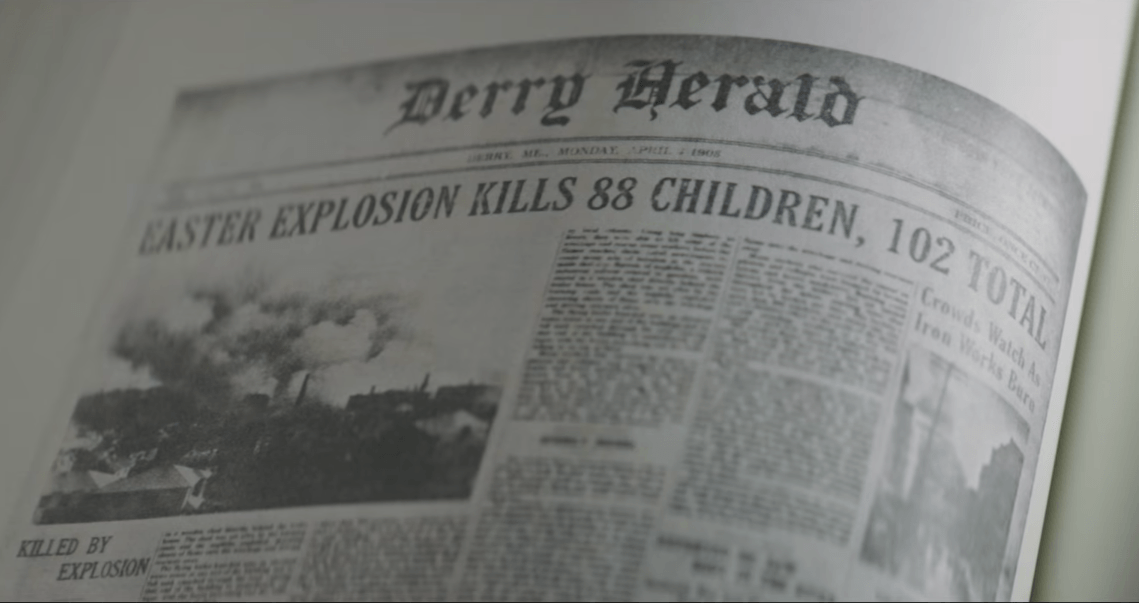 A newspaper details a story of a fatal explosion A newspaper details a story of a fatal explosion