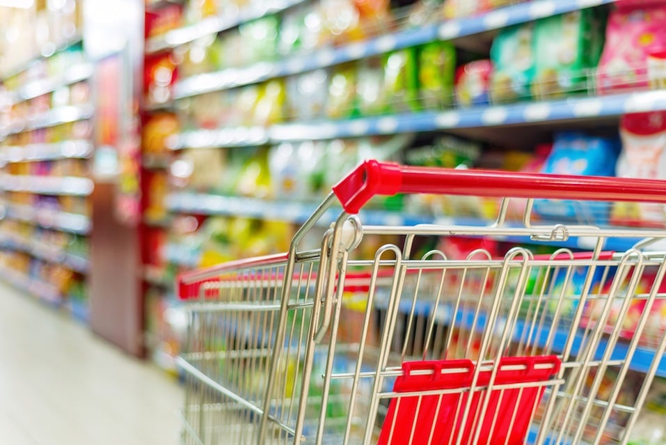 Supermarket interior,