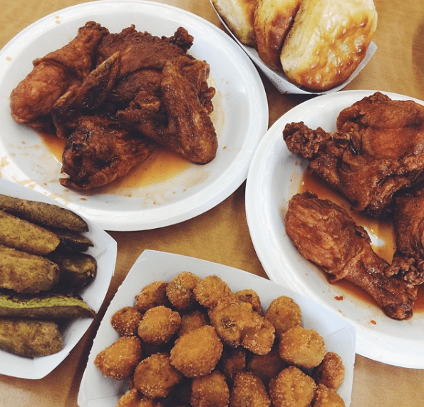 Fried chicken and pickles